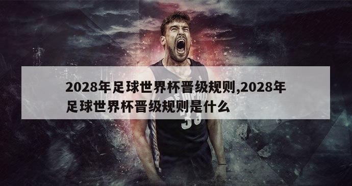 2028年足球世界杯晋级规则,2028年足球世界杯晋级规则是什么